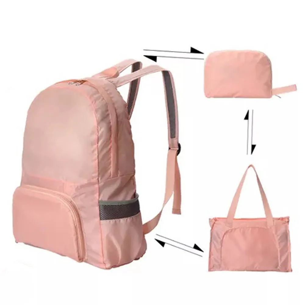 Maleta Bolso Morral Viajero Plegable Practica Multi Propósito Rosada