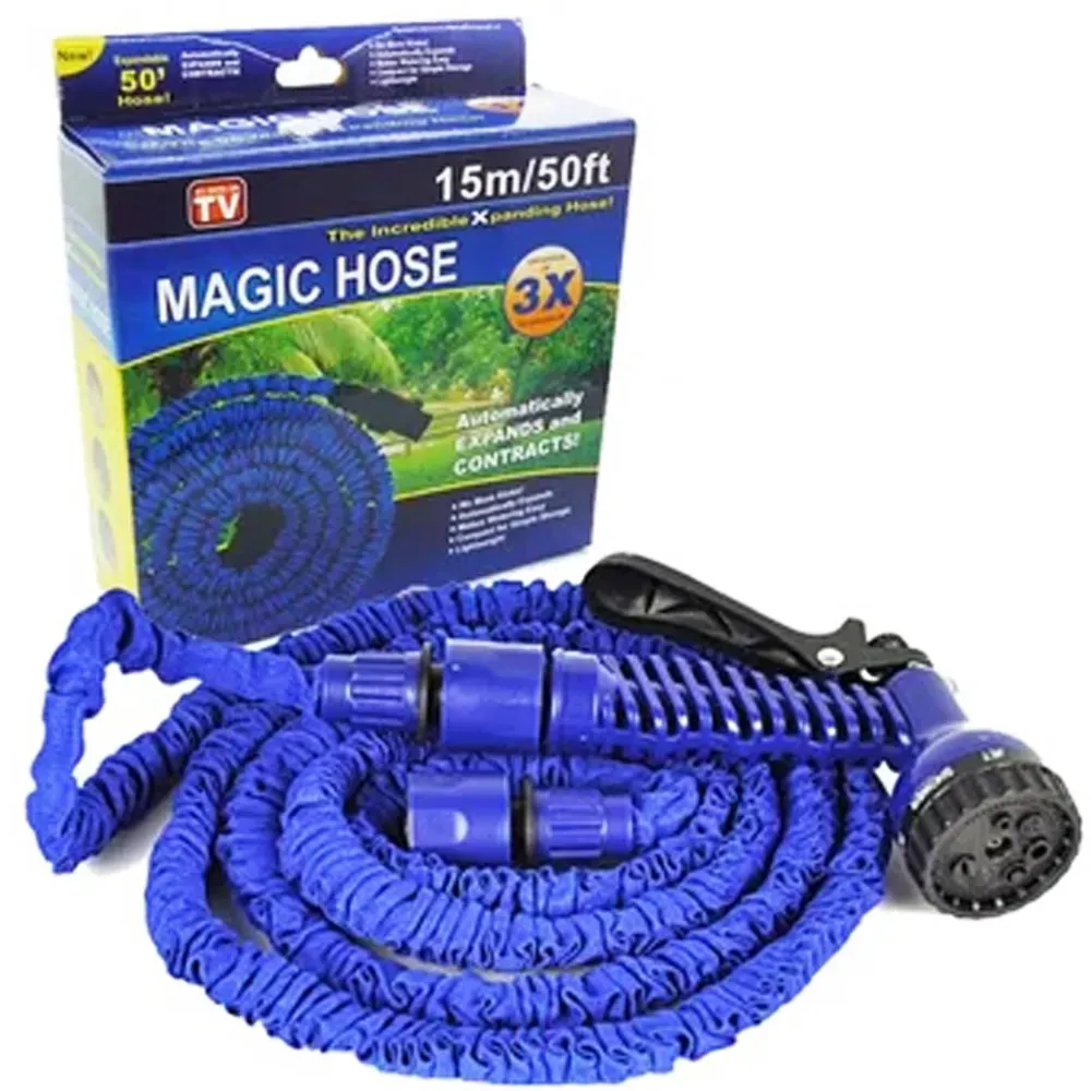 Manguera Expandible 15m con Pistola Expansible Magic Hose Azul