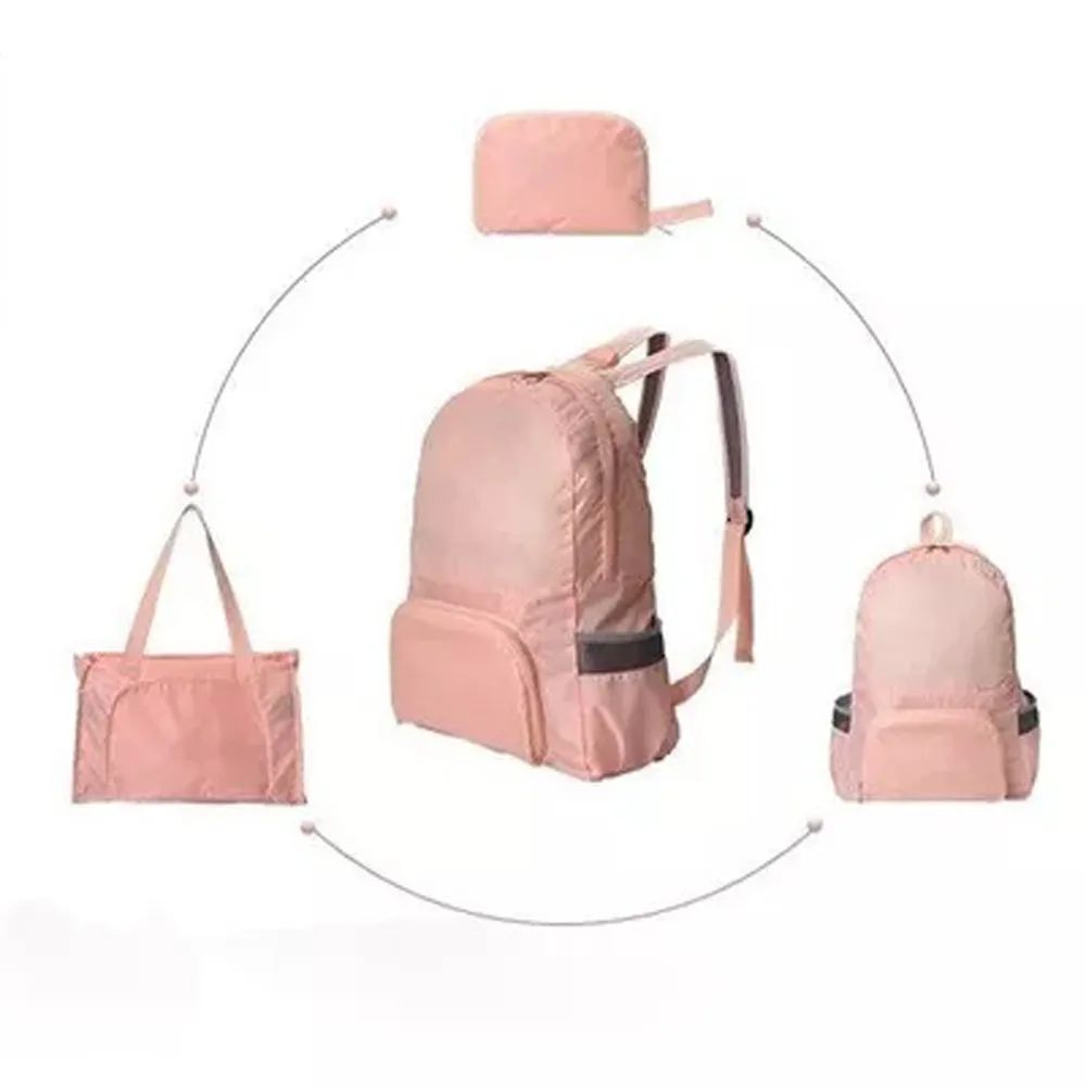 Maleta Bolso Morral Viajero Plegable Practica Multi Propósito Rosada