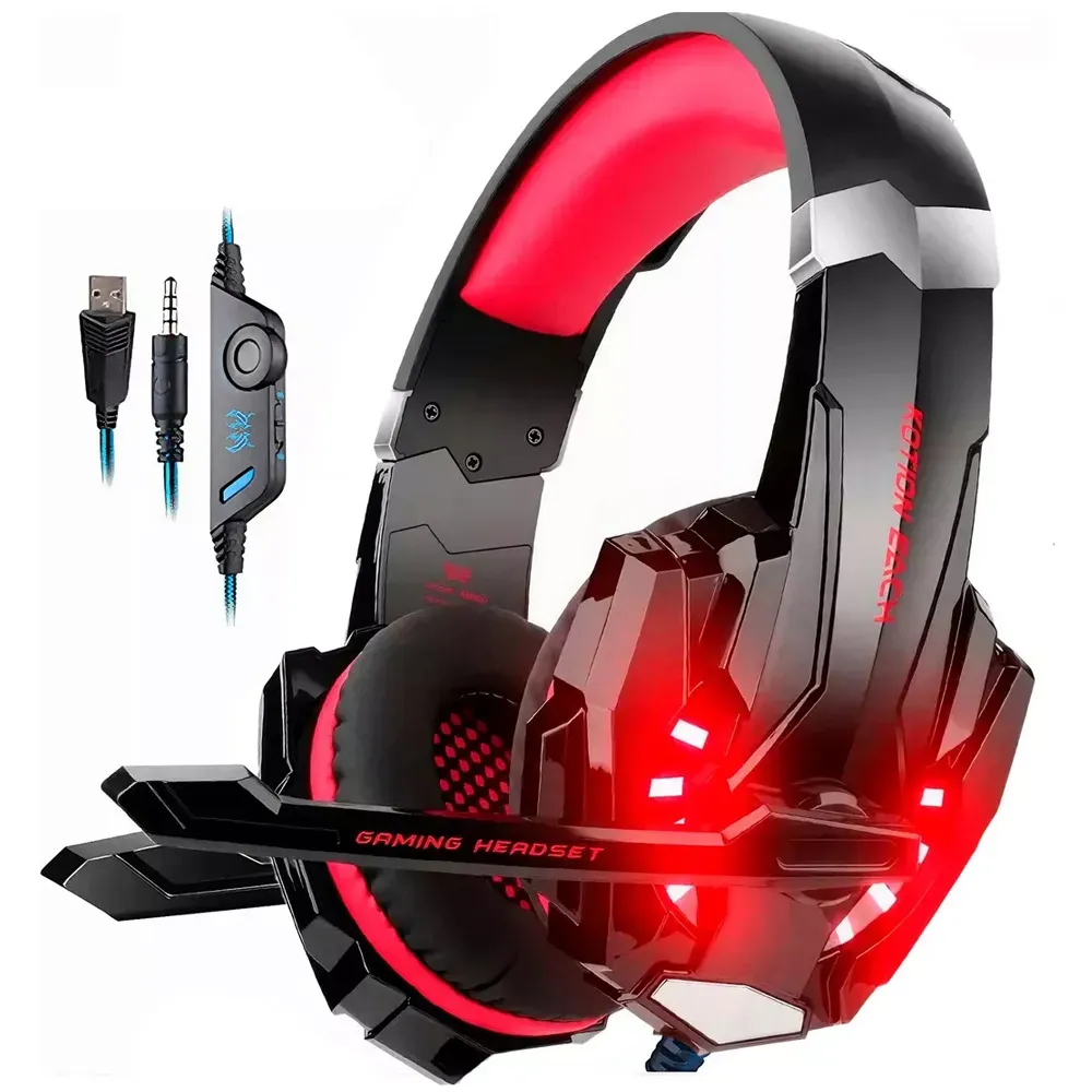 Audífonos Diadema Gamer Kotion G9000 Microfono Incorporado USB Luz Led