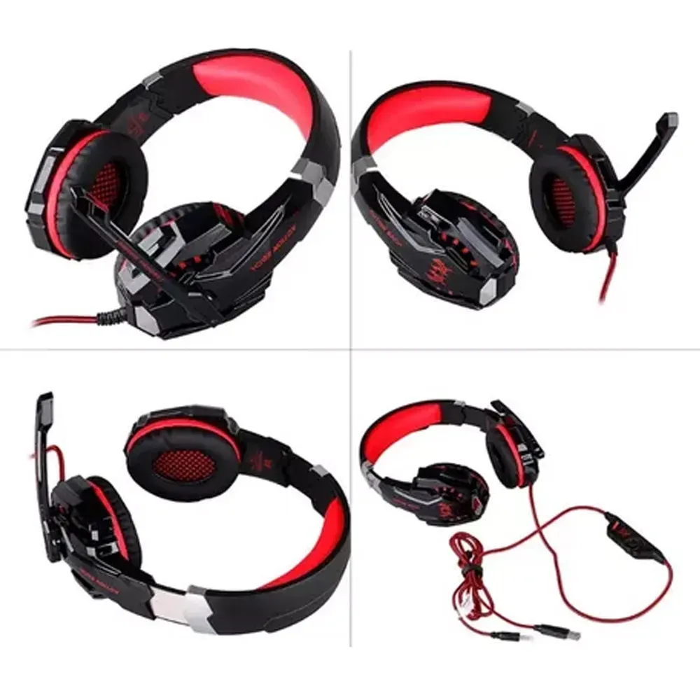 Audífonos Diadema Gamer Kotion G9000 Microfono Incorporado USB Luz Led