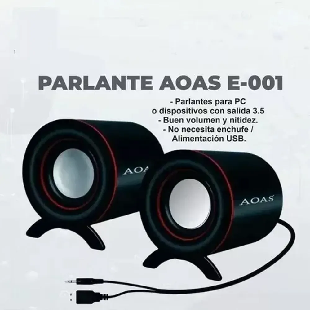 Parlantes Altavoz USB Compactos E-001 Compatibles PC Potencia 4W