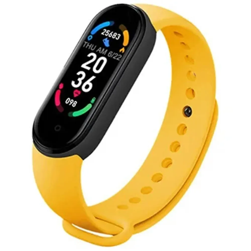 Reloj Inteligente Smart Band Amarillo M6 Digital Tactil Notificaciones