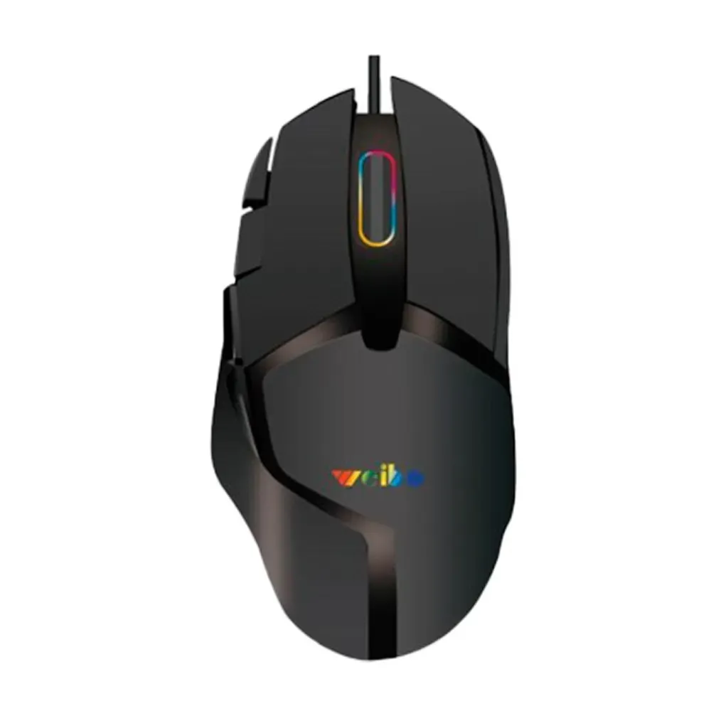 Mouse Gamer Weibo S260  8 Botones Luz RGB Alambrico Diseño Ergonómico