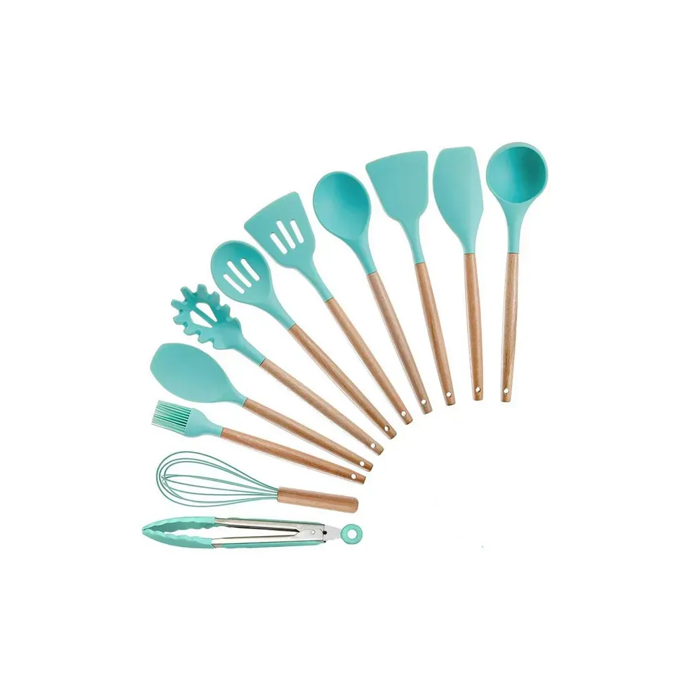 Set 12 Utensilios Cocina Esenciales Silicona Resistentes Az Cl