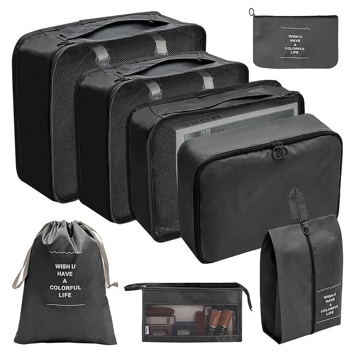 Set X8 Organizador Cubo Caja Ropa Maleta Equipaje Viaje Ng