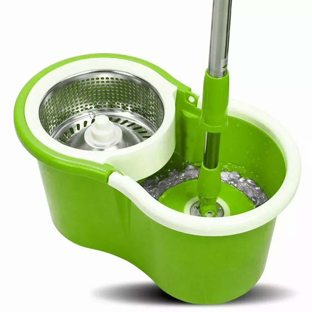 Trapero Spin Mop 360 Giratorio Maquina Limpieza Desinfectante1546 Verde