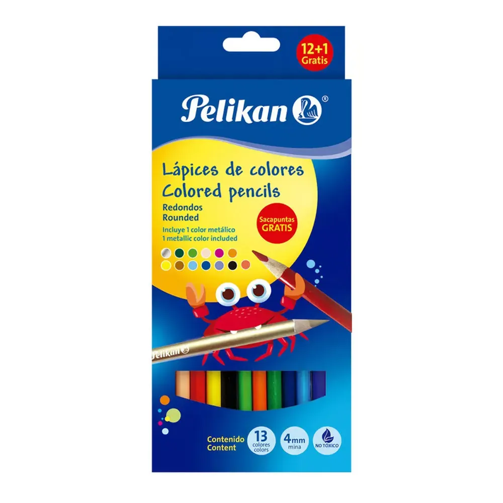 Caja Lapices Colores X12 +1 Color Metalizado Pelikan Utiles