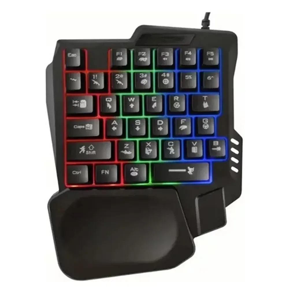 Teclado Gamer Una Sola Mano JK-911 Retroiluminacion Led RGB 