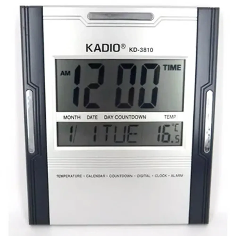 Reloj Pared Kadio Digital Kd-3810 Hora Fecha Alarma Termometro