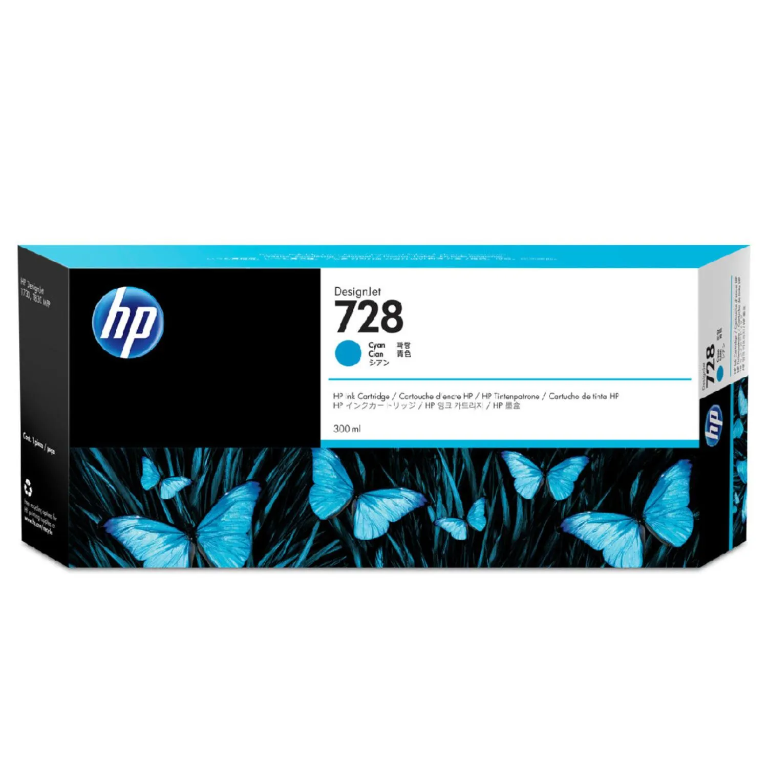 Cartucho Original De Tinta Hp 728 Cian, 300ml