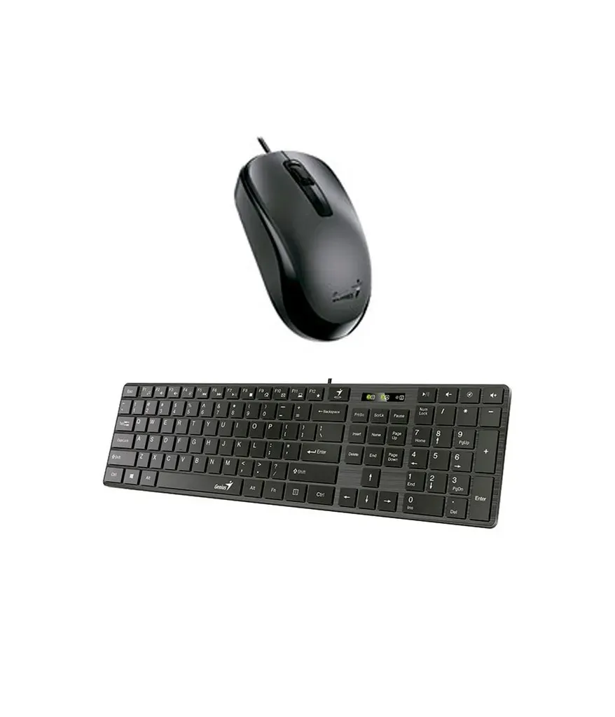 Combo Teclado GENIUS + Mouse SlimStar C126 Alambrico USB COLOR Negro