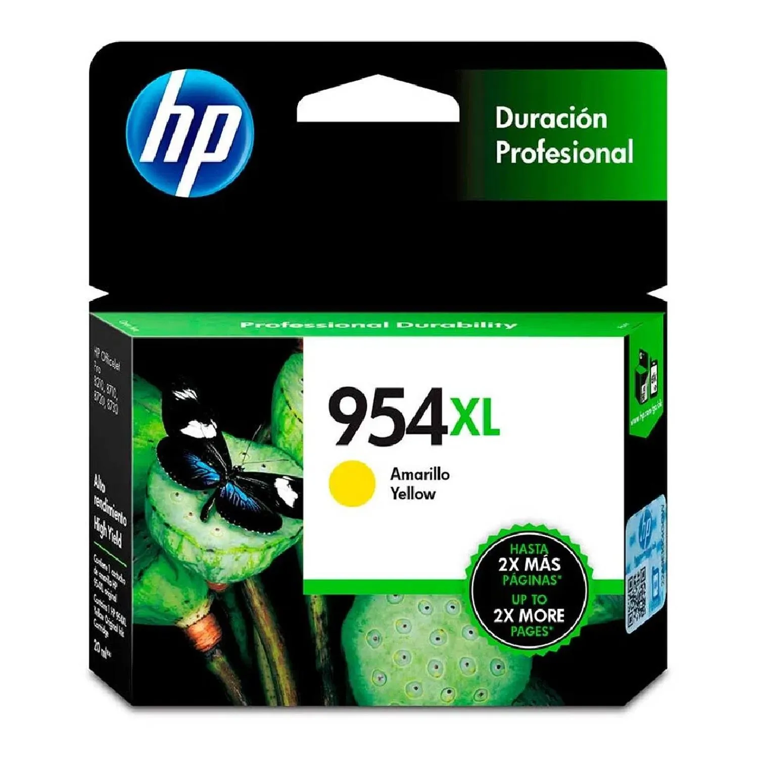 Cartucho Original De Tinta Hp 954xl Alto Rendimiento Amarillo, 1.600 Páginas, 20 ml