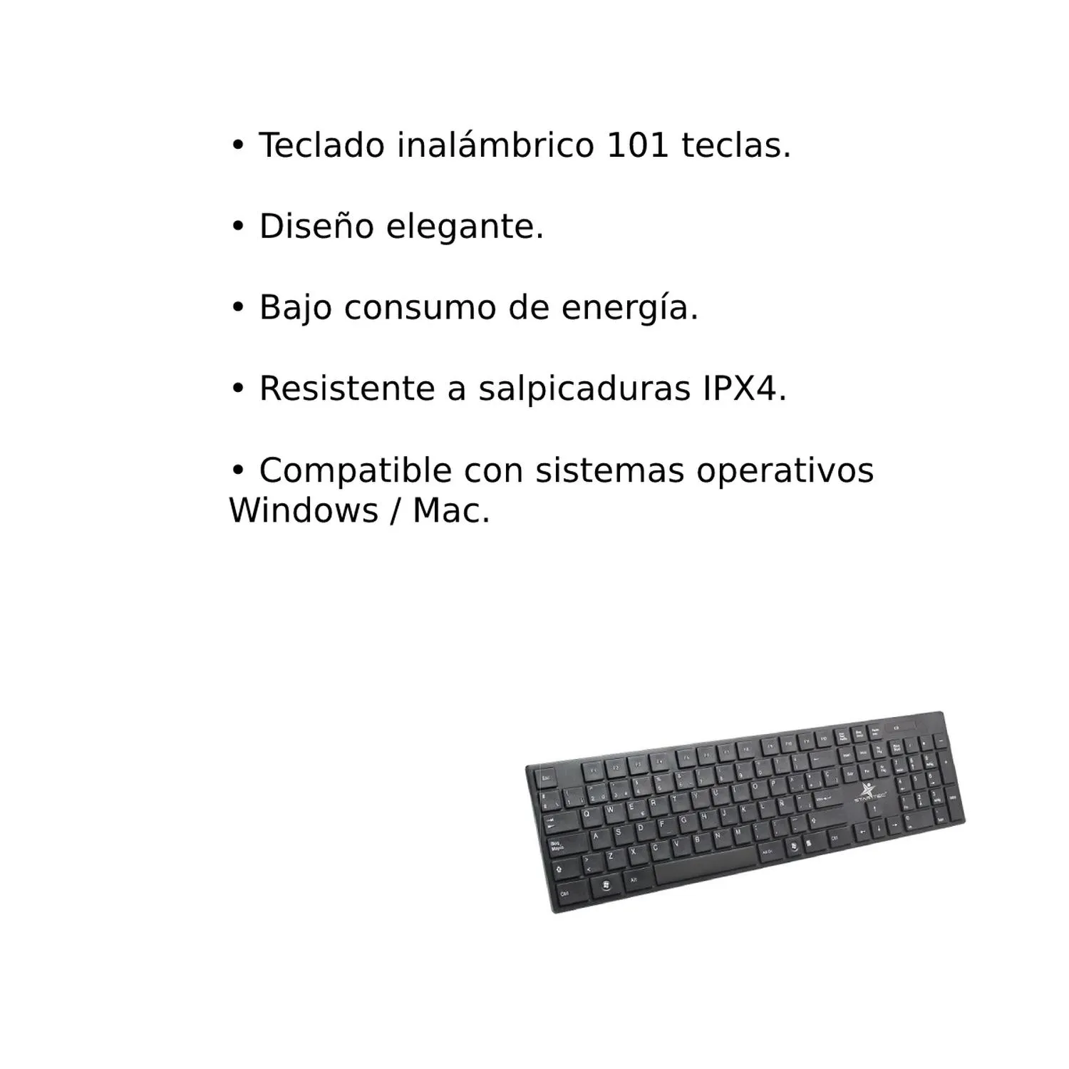 Teclado Inalambrico Star Tec St-Kb-689 Negro