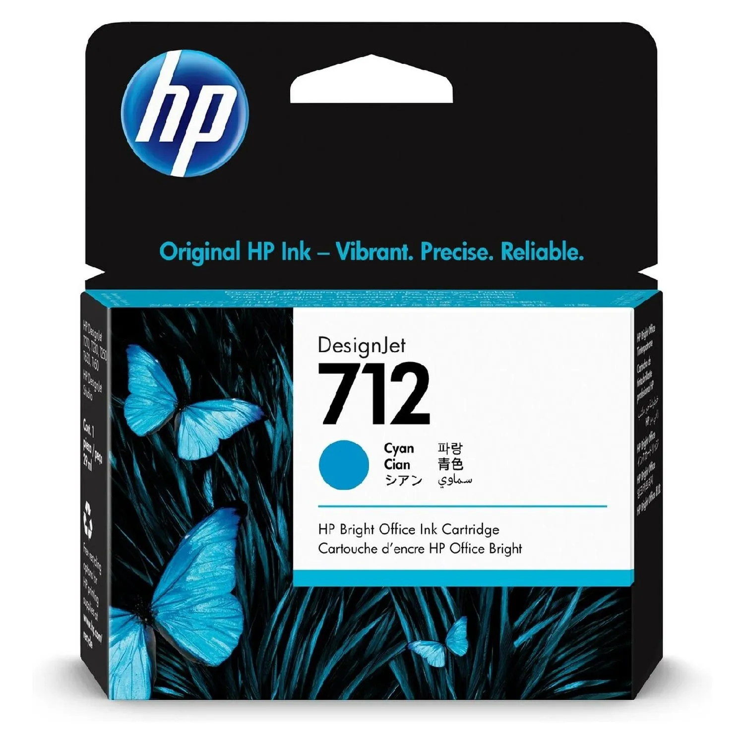 Cartucho Original De Tinta Hp 712 Cian, 29 ml