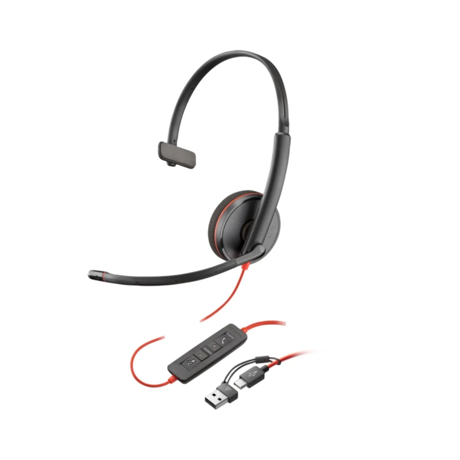 Diadema Poly Blackwire 3210 Monaural USB-C