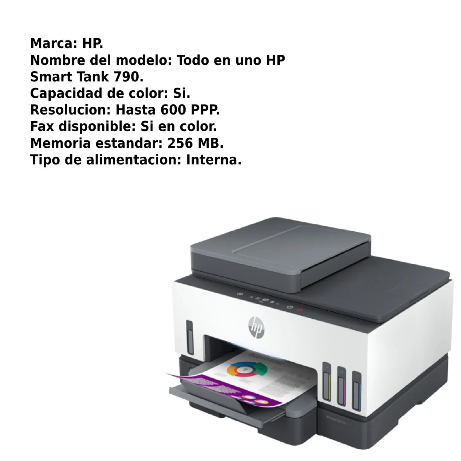 Impresora Multifuncional Hp Smart Tank 790 Wifi Blanca