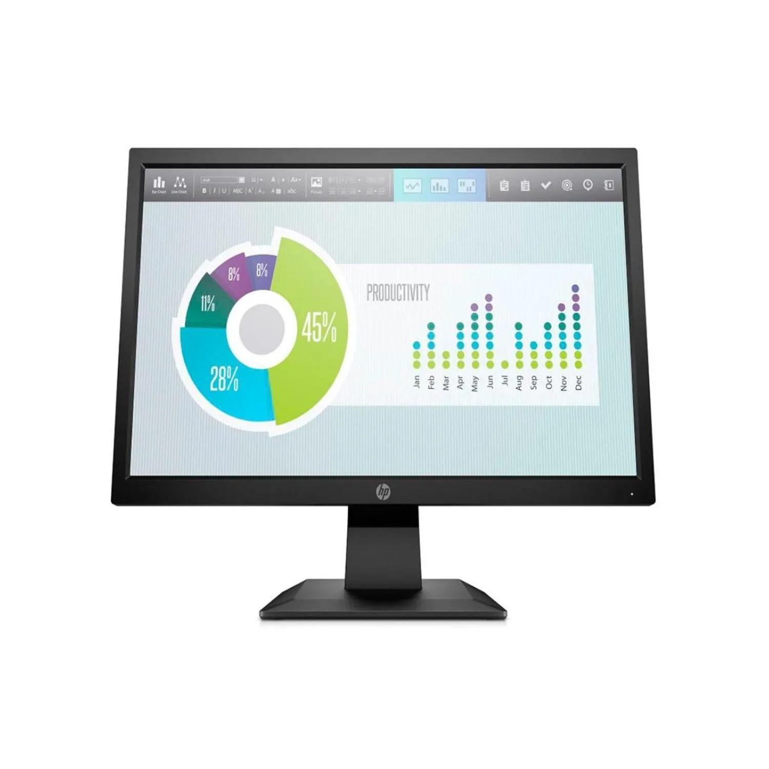 Monitor Hp P204v De 19,5" Negro