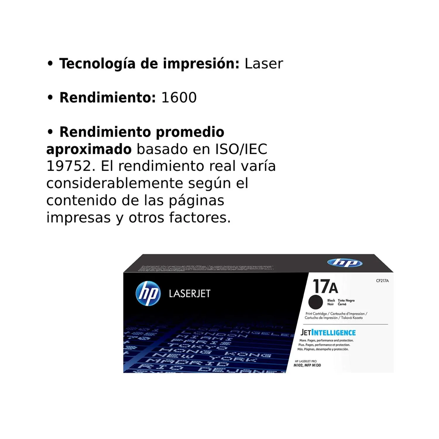 Cartucho Original De Tóner Hp 17A Negro, 1.600 Páginas