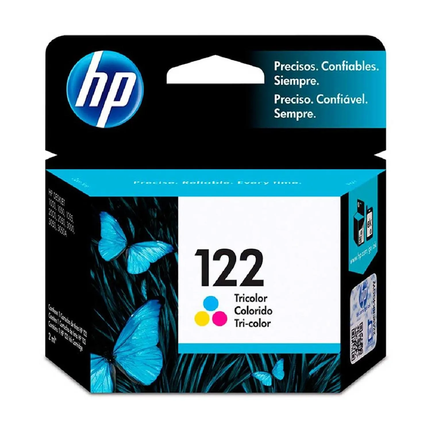 Cartucho Original De Tinta Hp 122 Tricolor, 100 Páginas, 1.5 ml