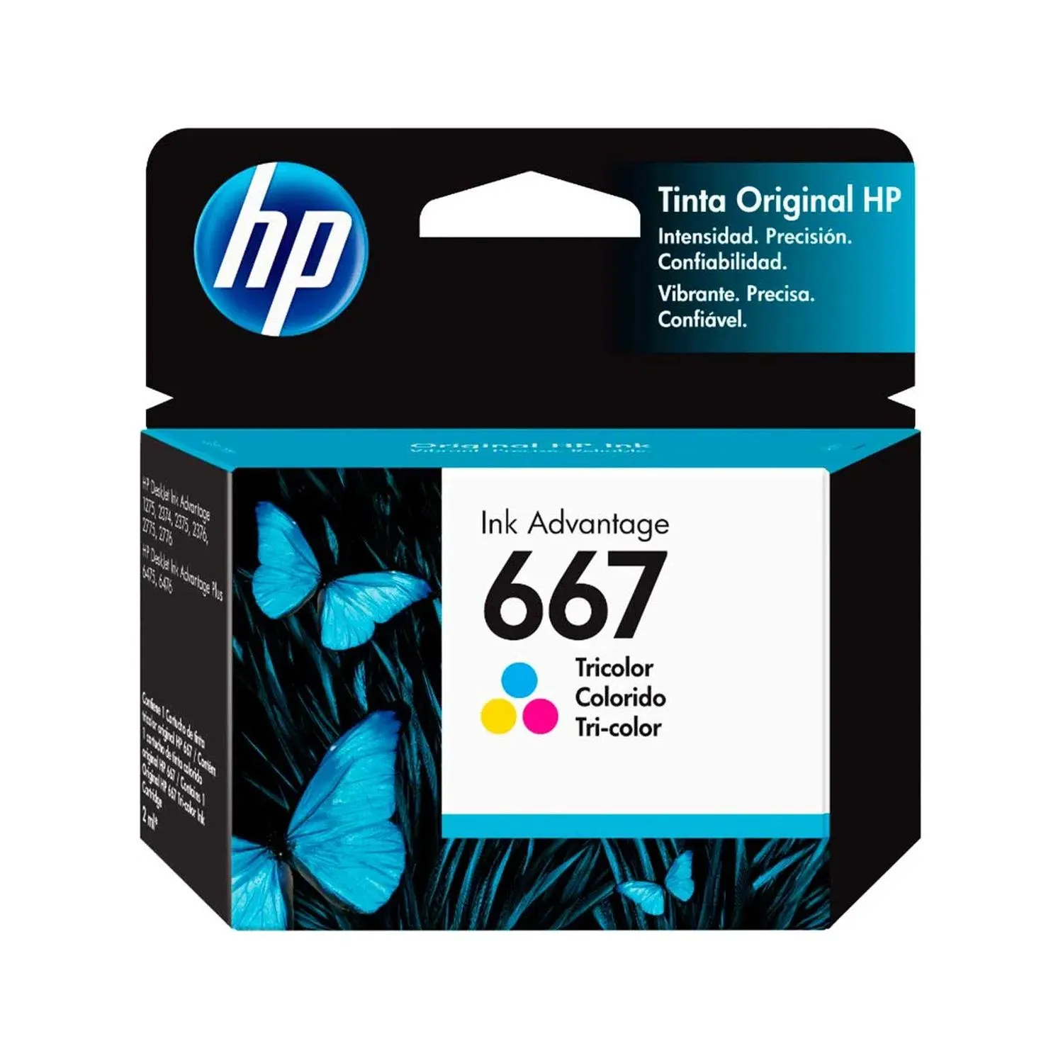 Cartucho Original De Tinta Hp 667 Tricolor, 100 Páginas, 2 ml