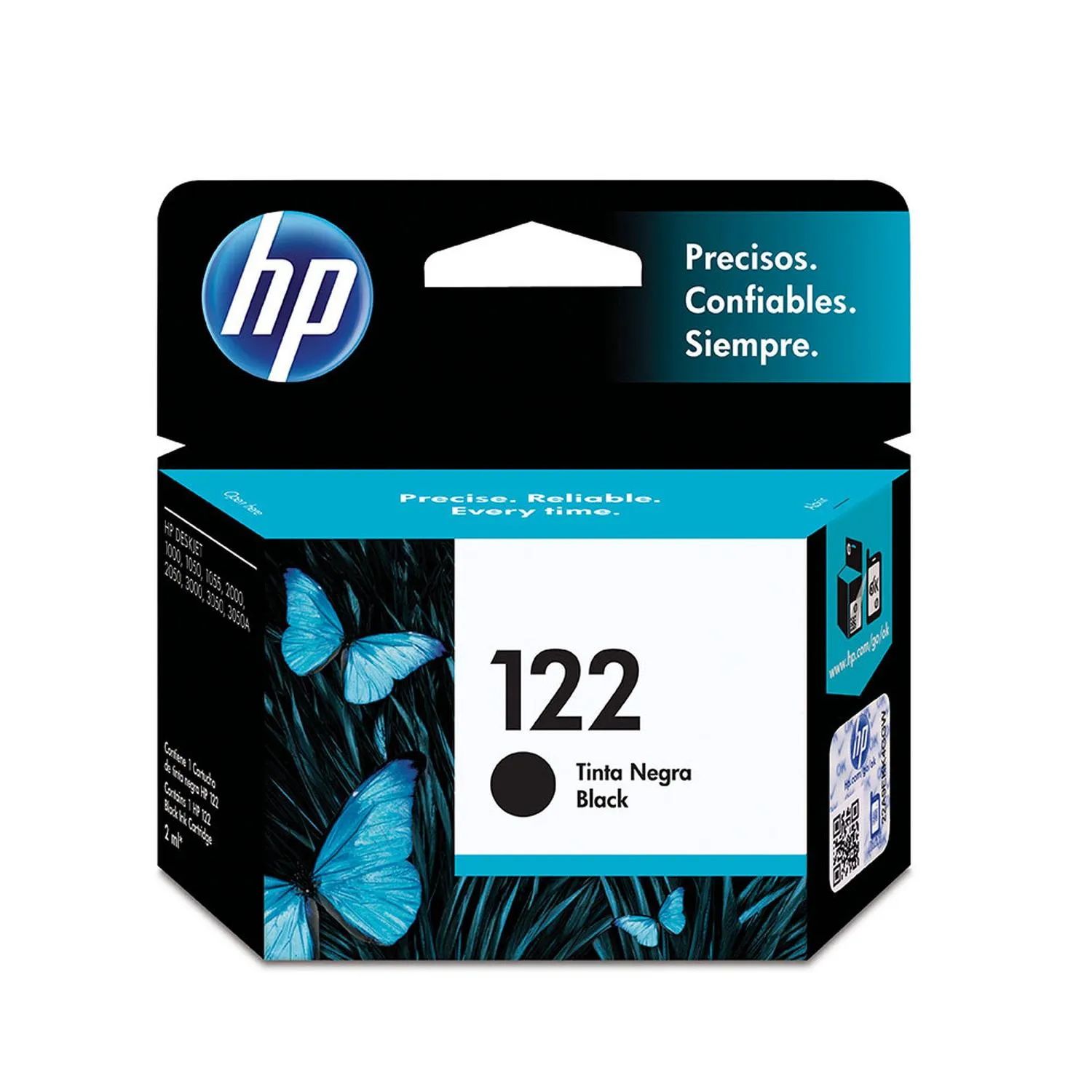 Cartucho Original De Tinta Hp 122 Negra, 120 Páginas, 2 ml