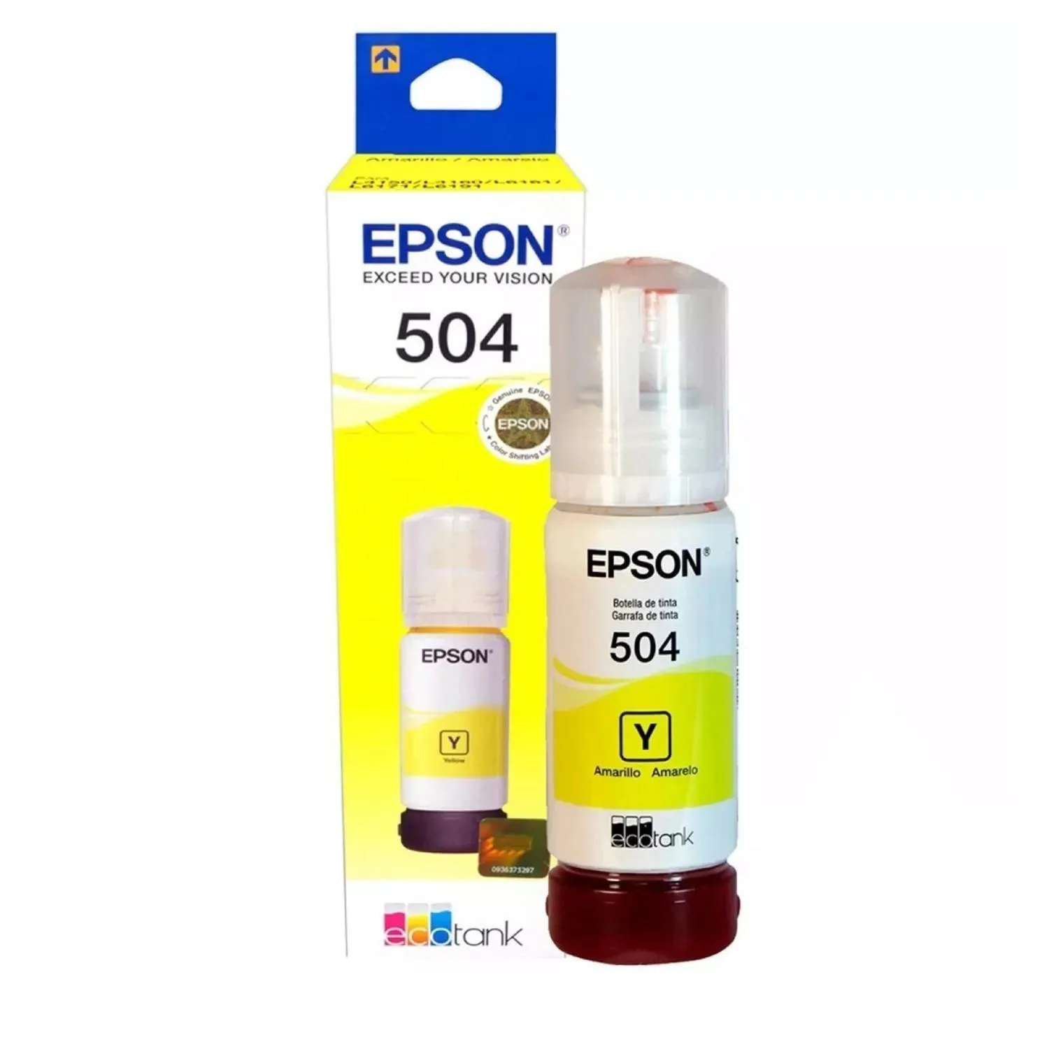 Botella Original De Tinta Epson 504 Amarillo, 6.000 Páginas, 70 ml