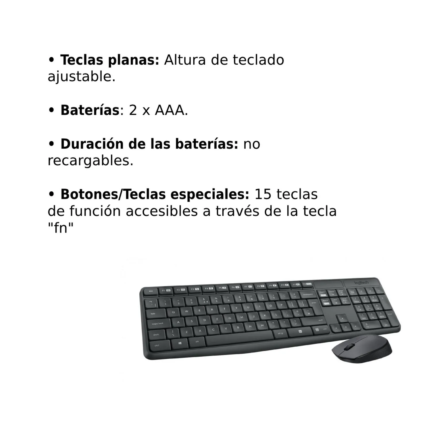 Combo Logitech Teclado y Mouse Mk235 Inalambrico