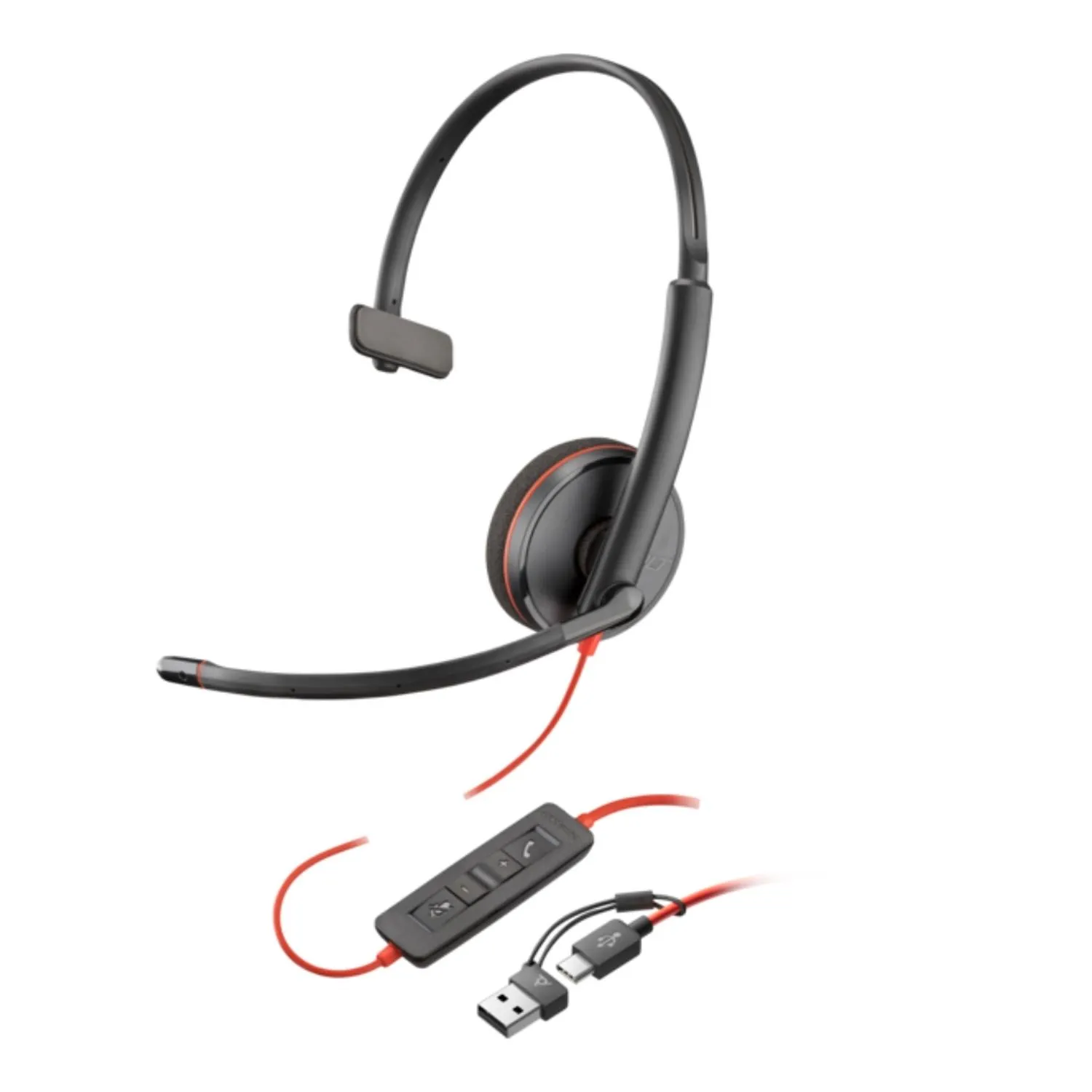 Diadema Poly Blackwire 3210 Monaural USB-C