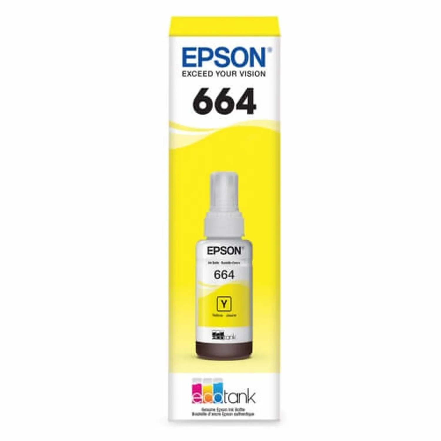 Botella Original De Tinta Epson 664 Amarillo, 7.500 Páginas, 70 ml