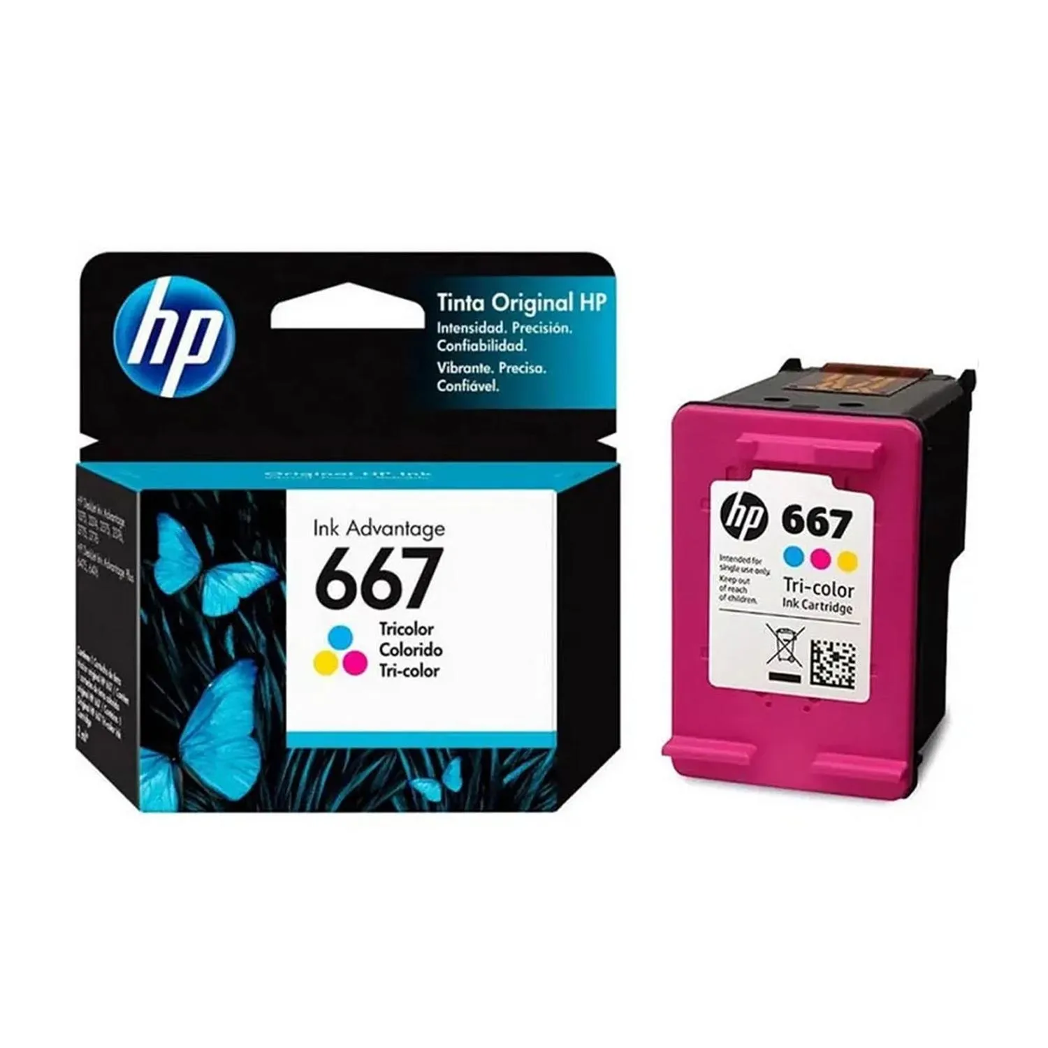 Cartucho Original De Tinta Hp 667 Tricolor, 100 Páginas, 2 ml