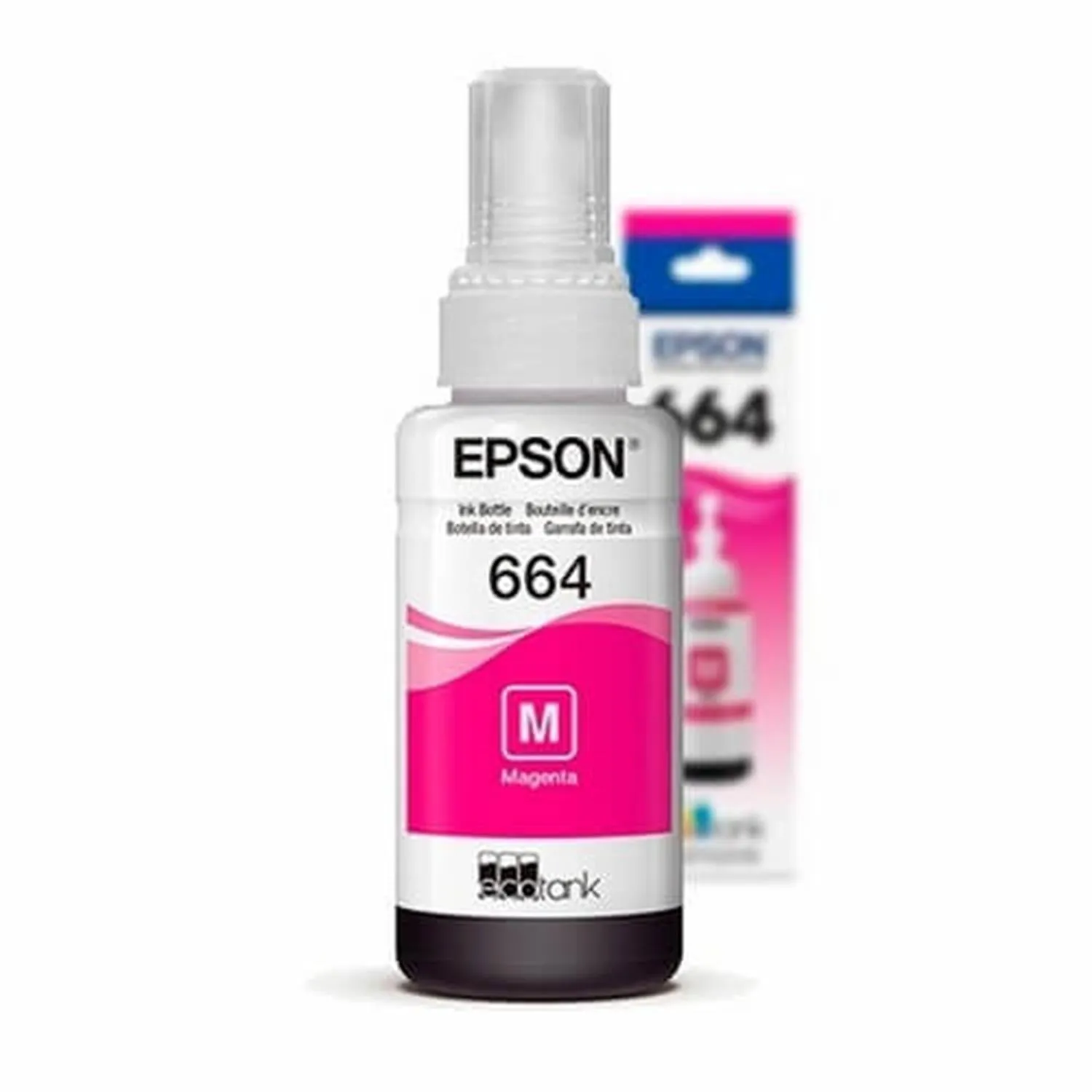 Botella Original De Tinta Epson 664 Magenta, 7.500 Páginas, 70 ml