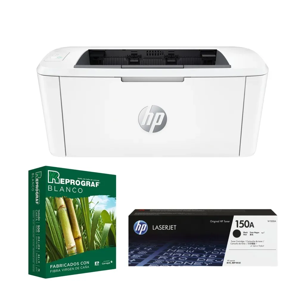 Combo Impresora HP LaserJet M111w + Tóner HP 150A + Resma