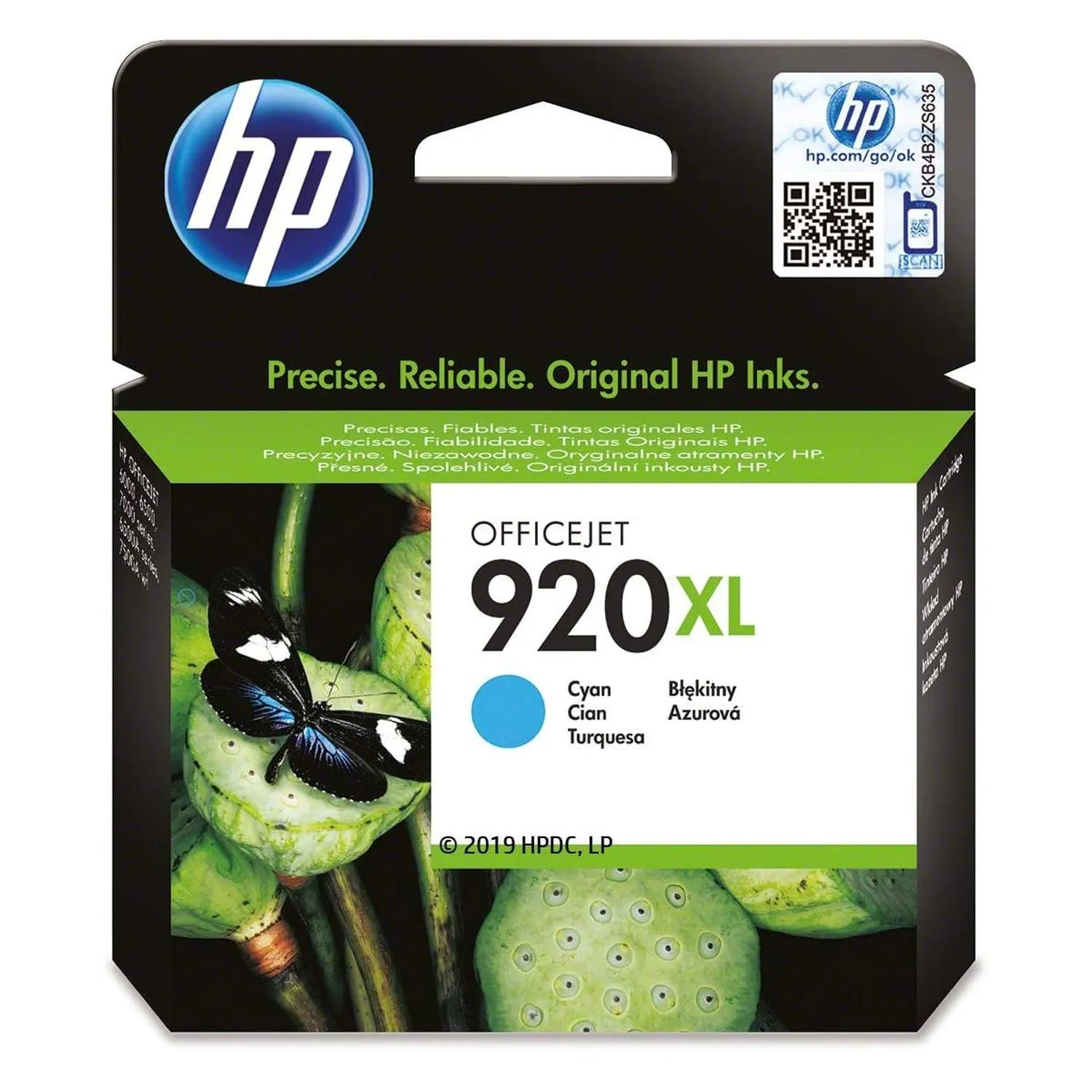 Cartucho Original De Tinta Hp 920xl Alto Rendimiento Cian, 700 Páginas, 6 ml