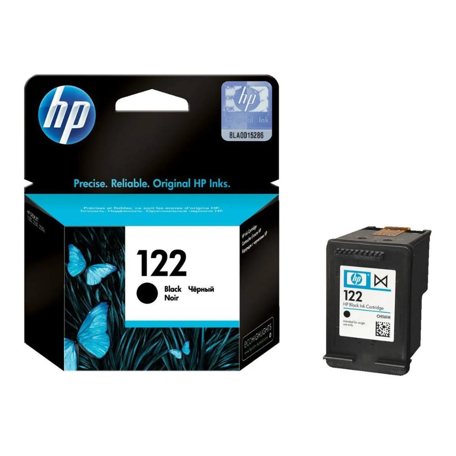 Cartucho Original De Tinta Hp 122 Negra, 120 Páginas, 2 ml