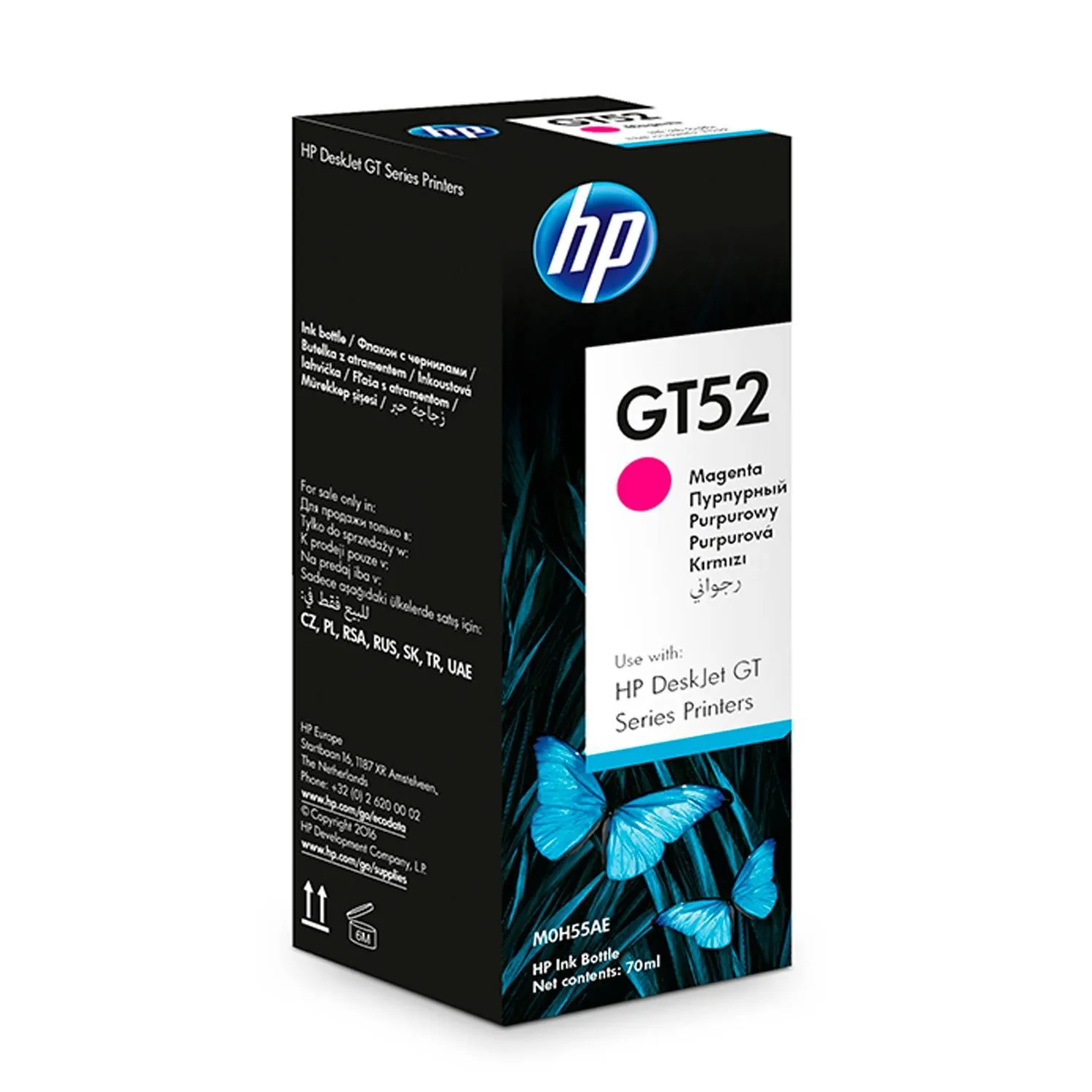 Botella Original De Tinta Hp Gt52 Magenta, 4.000 Páginas, 70 ml