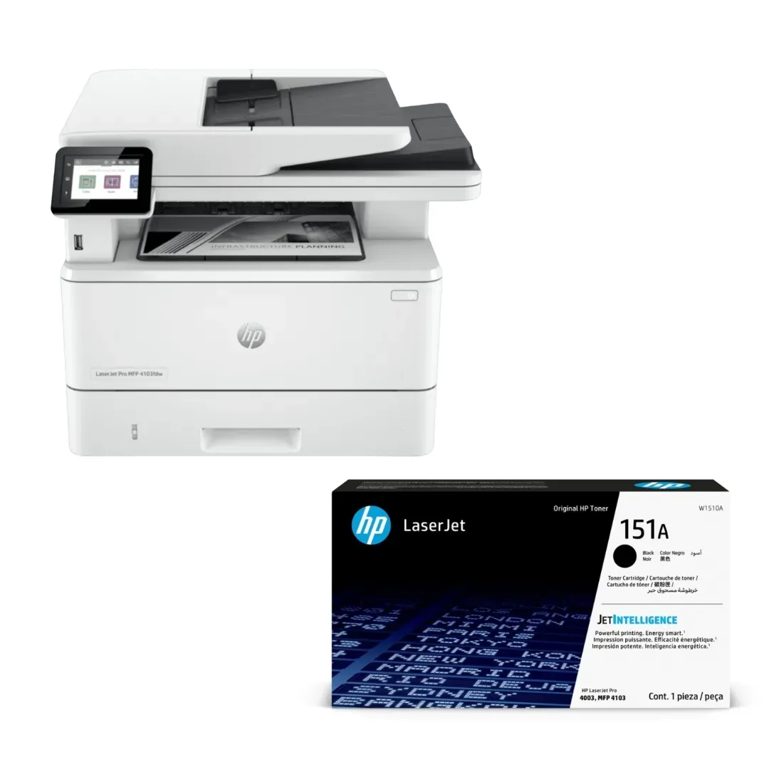 Combo Impresora Hp Mfp 4103fdw +Tóner Hp 151A Negro