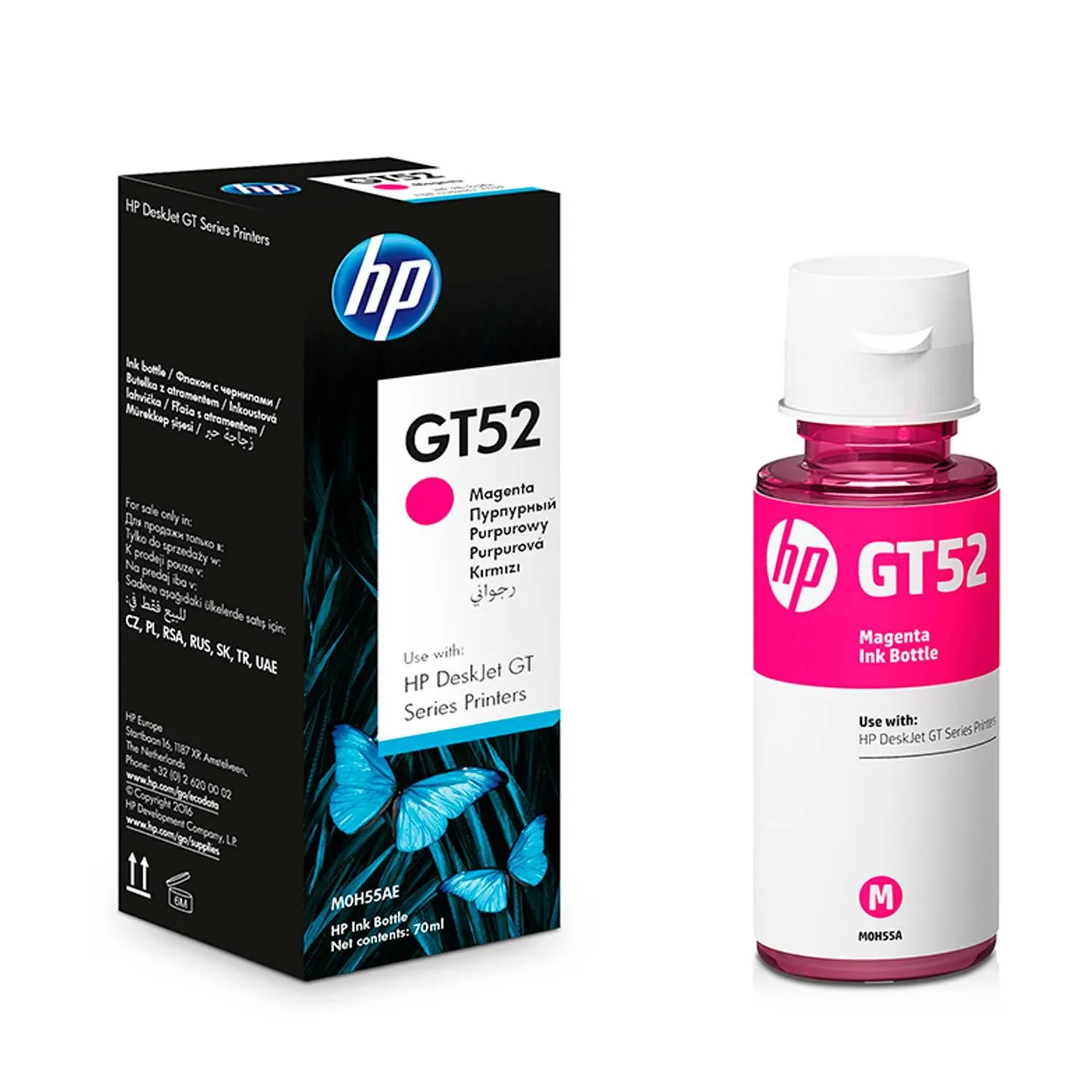 Botella Original De Tinta Hp Gt52 Magenta, 4.000 Páginas, 70 ml