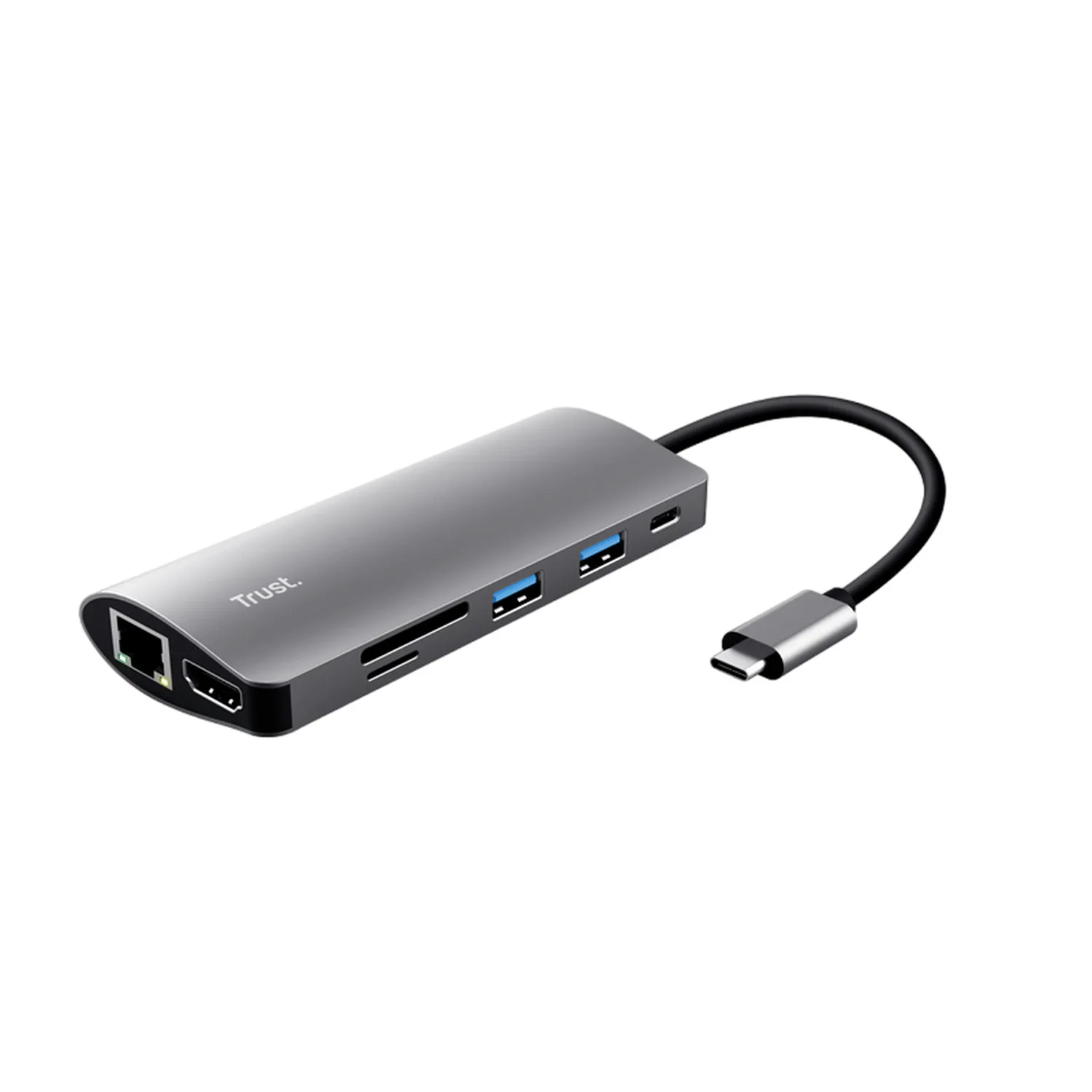 Adaptador Multipuerto Trust Usb-C, 7 en 1 Negro