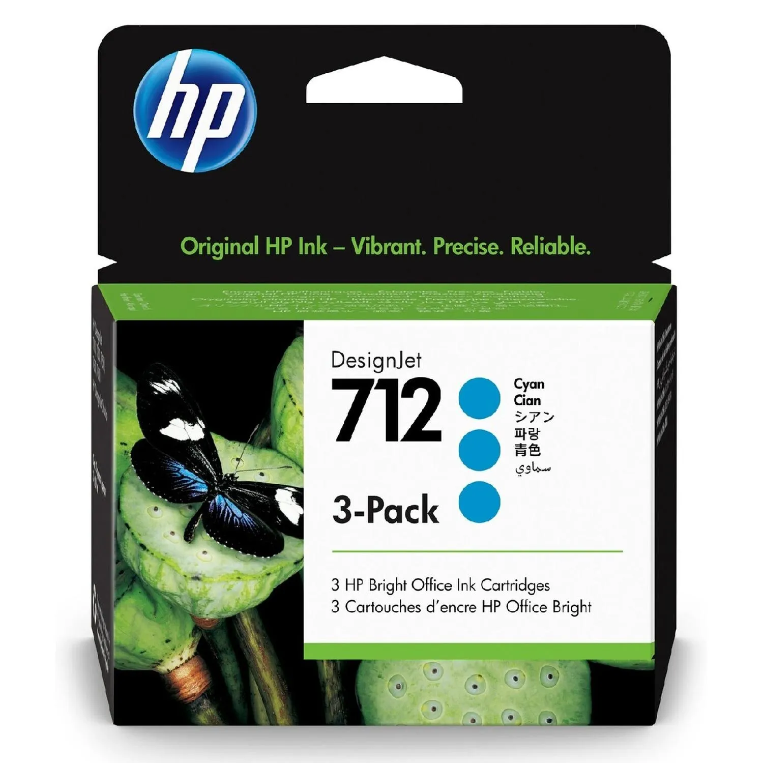 Cartucho Original De Tinta Hp 712 Cian 3 Pack, 29ml