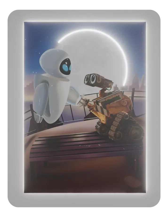 Cuadro Decorativo con Luces Wall-e y Eva V317