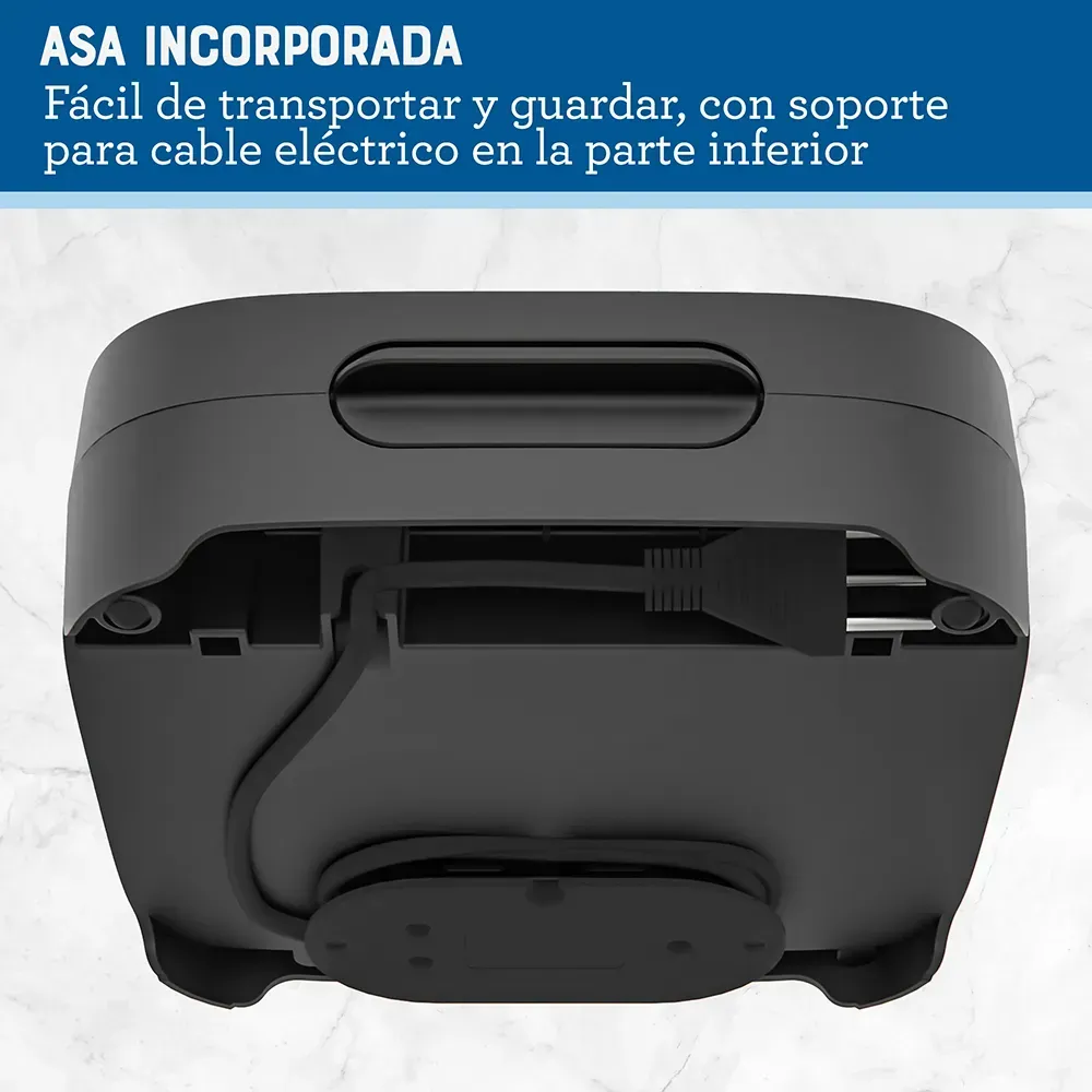 Sandwichera Compacta con Platos Hondos Incluye Botón de Apagado Negra  Ckstsm400