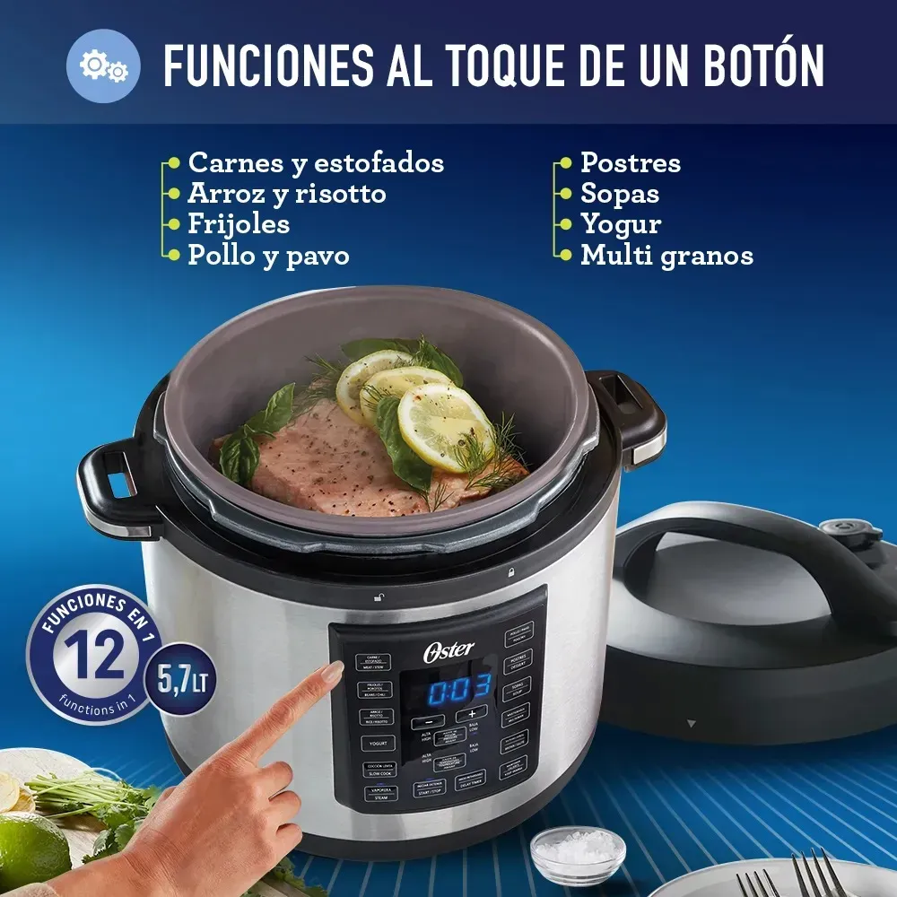 Multiolla OSTER, Capacidad de 5,7 Litros, con 12 Funciones Original 