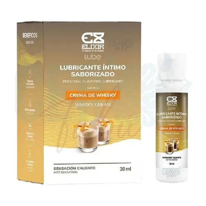 Lubricante Sabor Crema Whisky Sensación Caliente ELIXIR