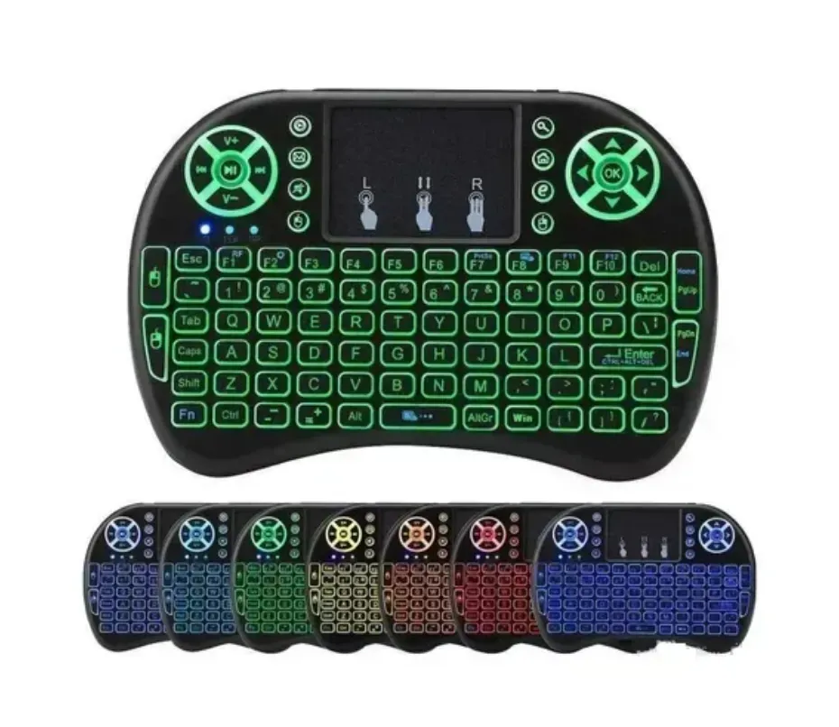 Mini Teclado Keyboard Led Para Tv Box Smart Tv Color Del Teclado Negro