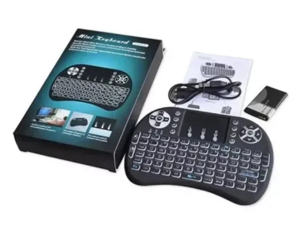 Mini Teclado Keyboard Led Para Tv Box Smart Tv Color Del Teclado Negro