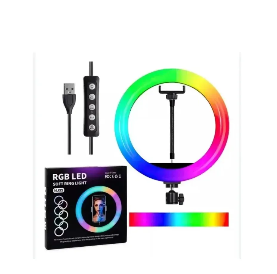 Aro de Luz LED RGB 33cm Color Personalizables + Trípode