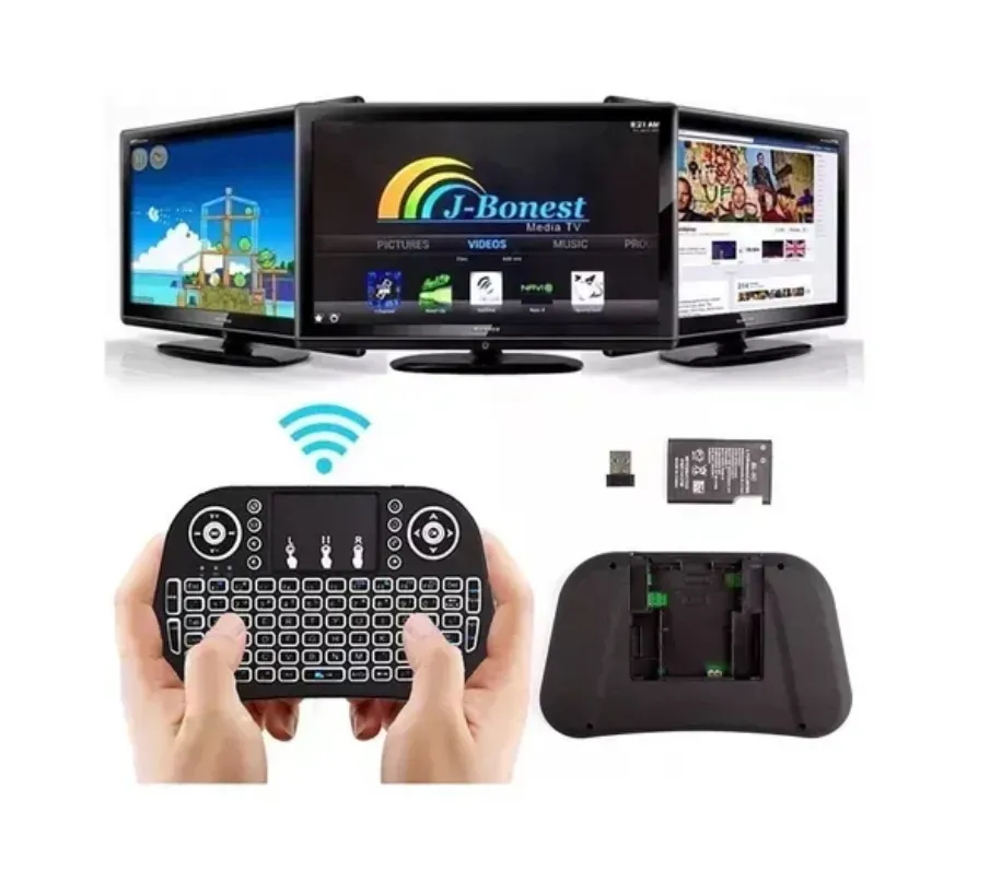 Mini Teclado Keyboard Led Para Tv Box Smart Tv Color Del Teclado Negro