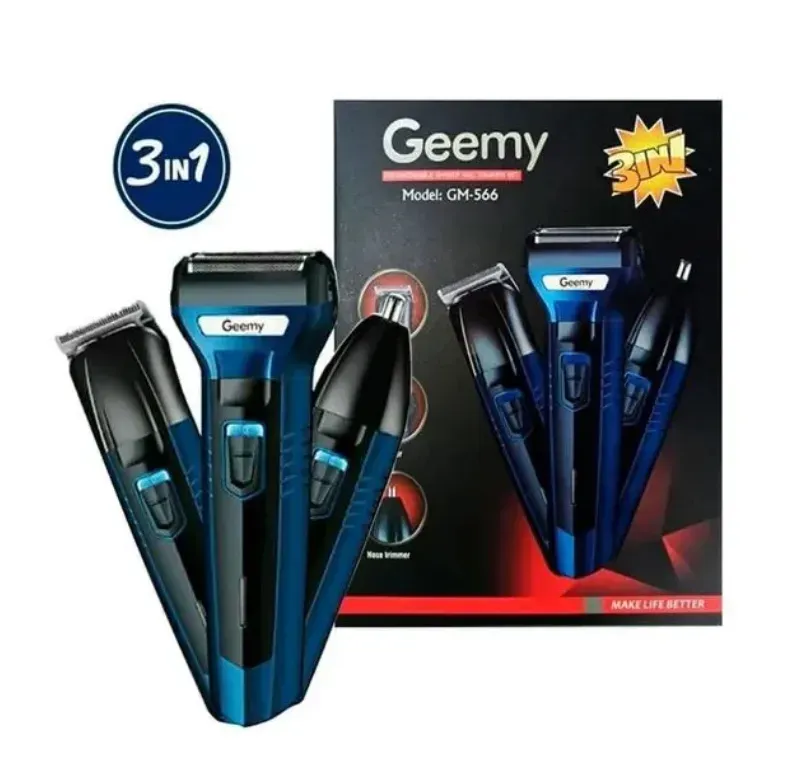 Kit Afeitadora Recargable Geemy 3 En 1