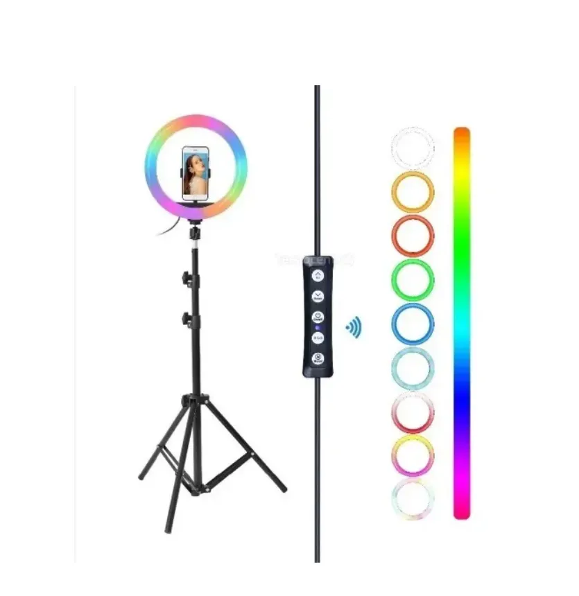 Aro de Luz LED RGB 33cm Color Personalizables + Trípode